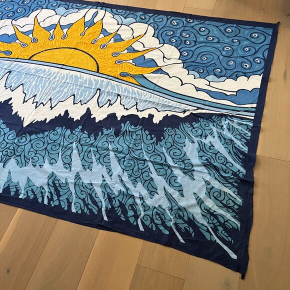 Urban Outfitters Sunshine Joy Sun Wave Surf Tapestry Beach Wall Art 60" x 90" - Picture 3 of 7